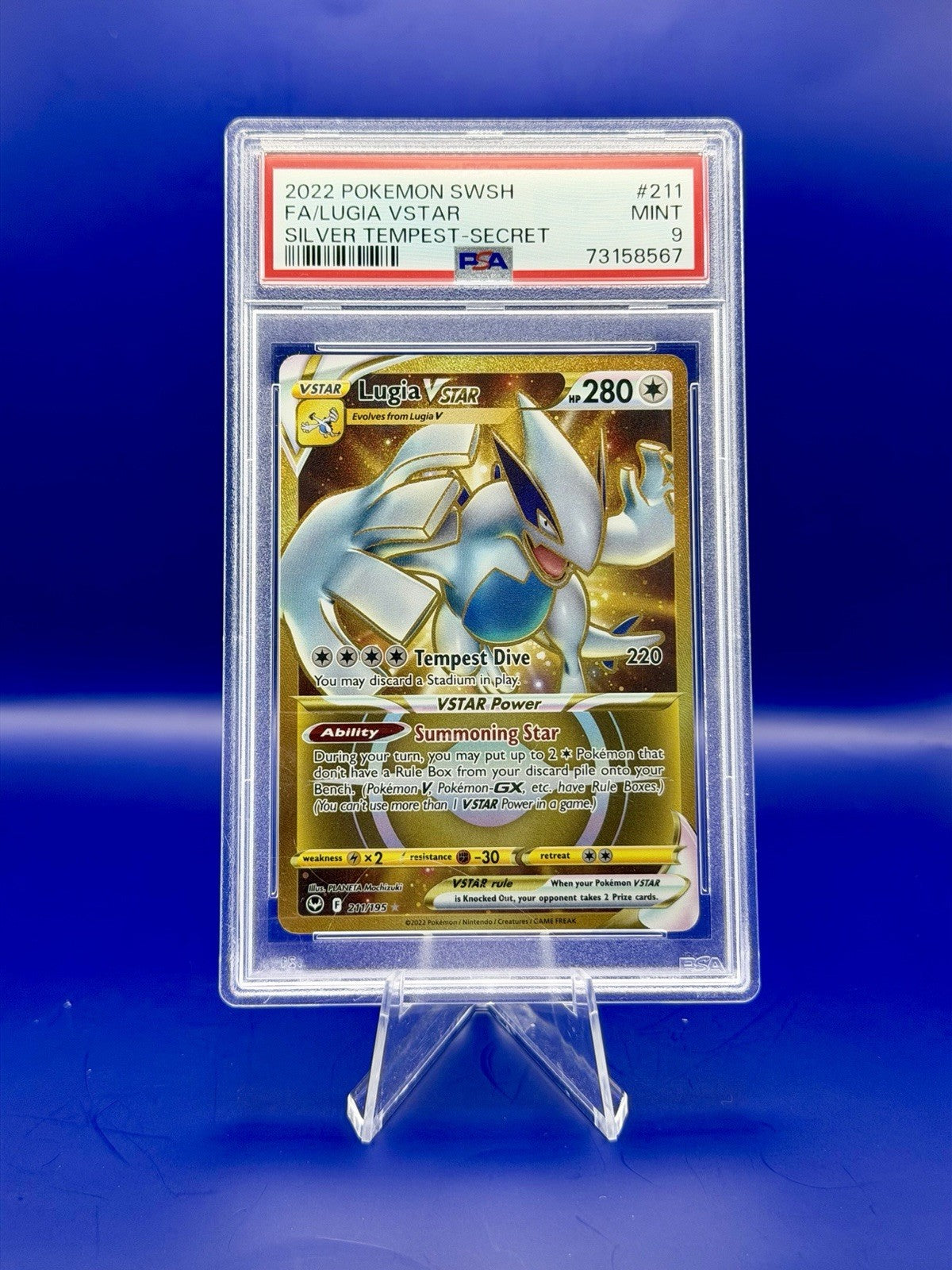PSA 9 - Lugia VSTAR Silver Tempest 211/195 Secret Rare - Pokémon TCG - Graded