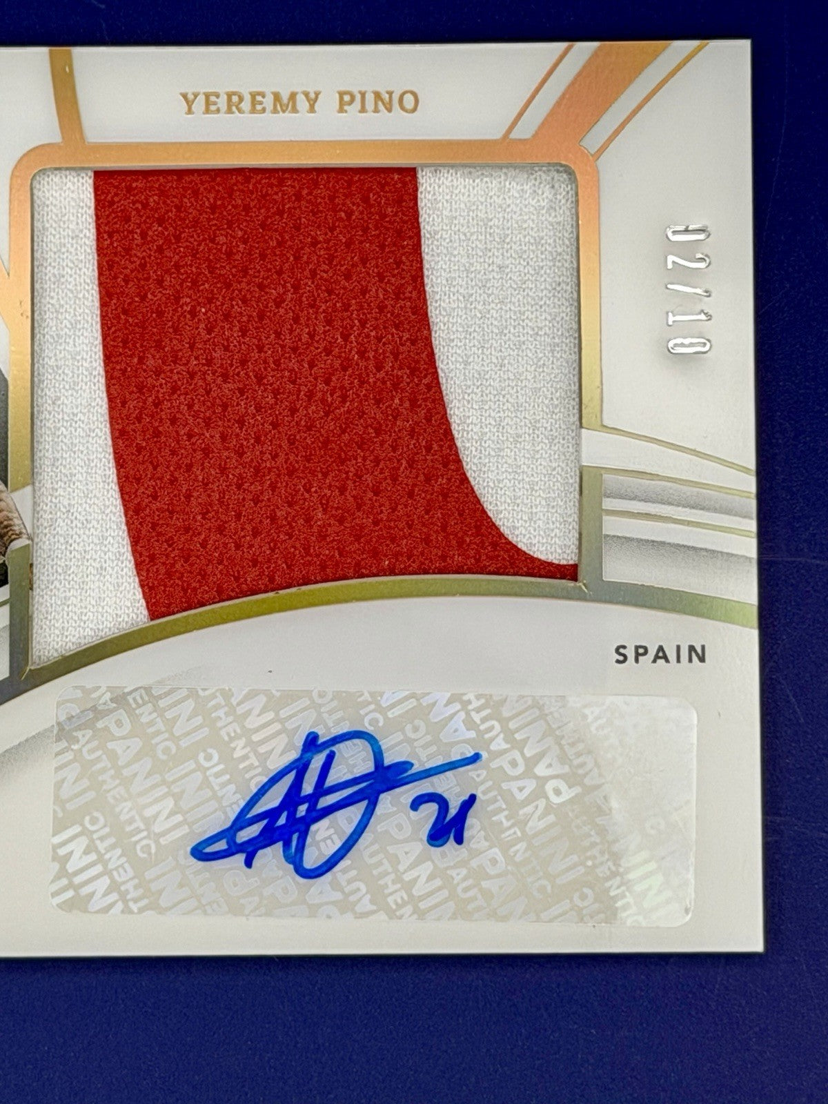 2022-23 Panini - Immaculate Yeremy Pino /10 Spain Patch Auto Crystal Palace
