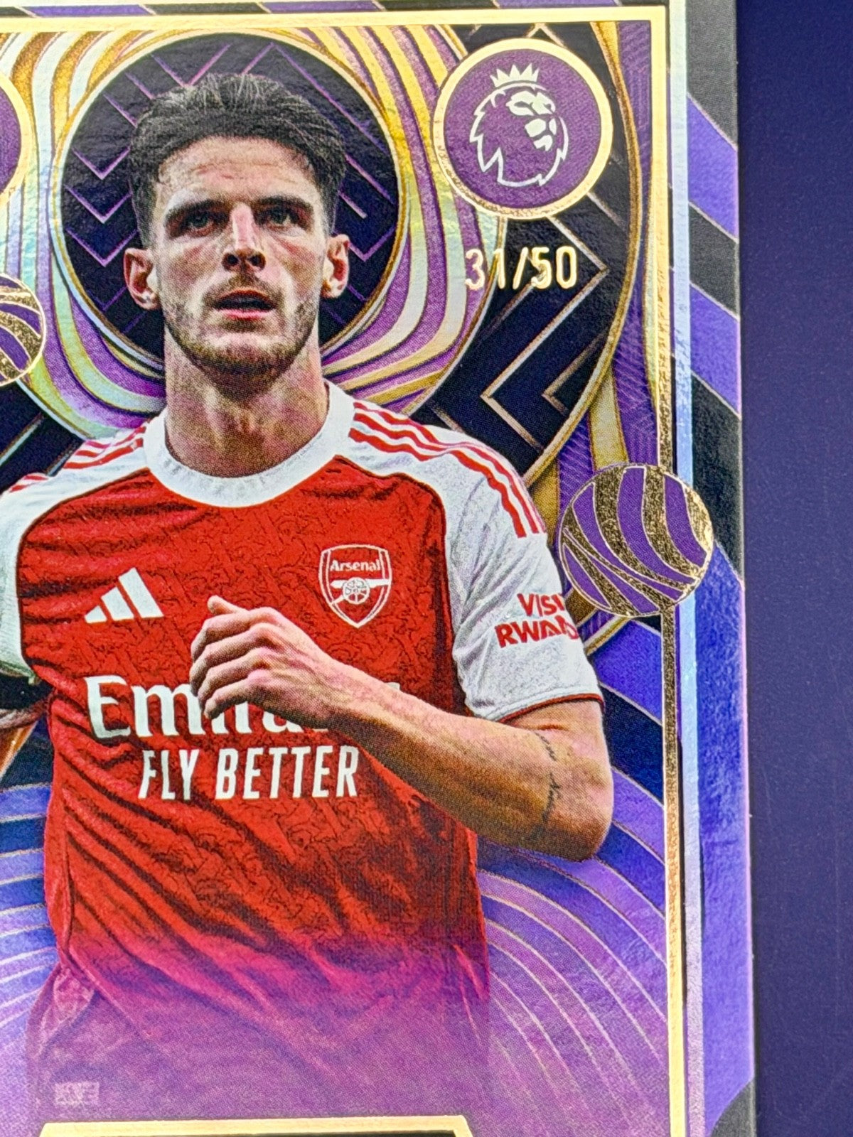2025 Topps Gold Declan Rice Purple Refractioer /50