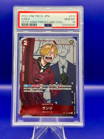 One Piece TCG OP01-013 Sanji Japanese 25th Anniversary Edition Card PSA10