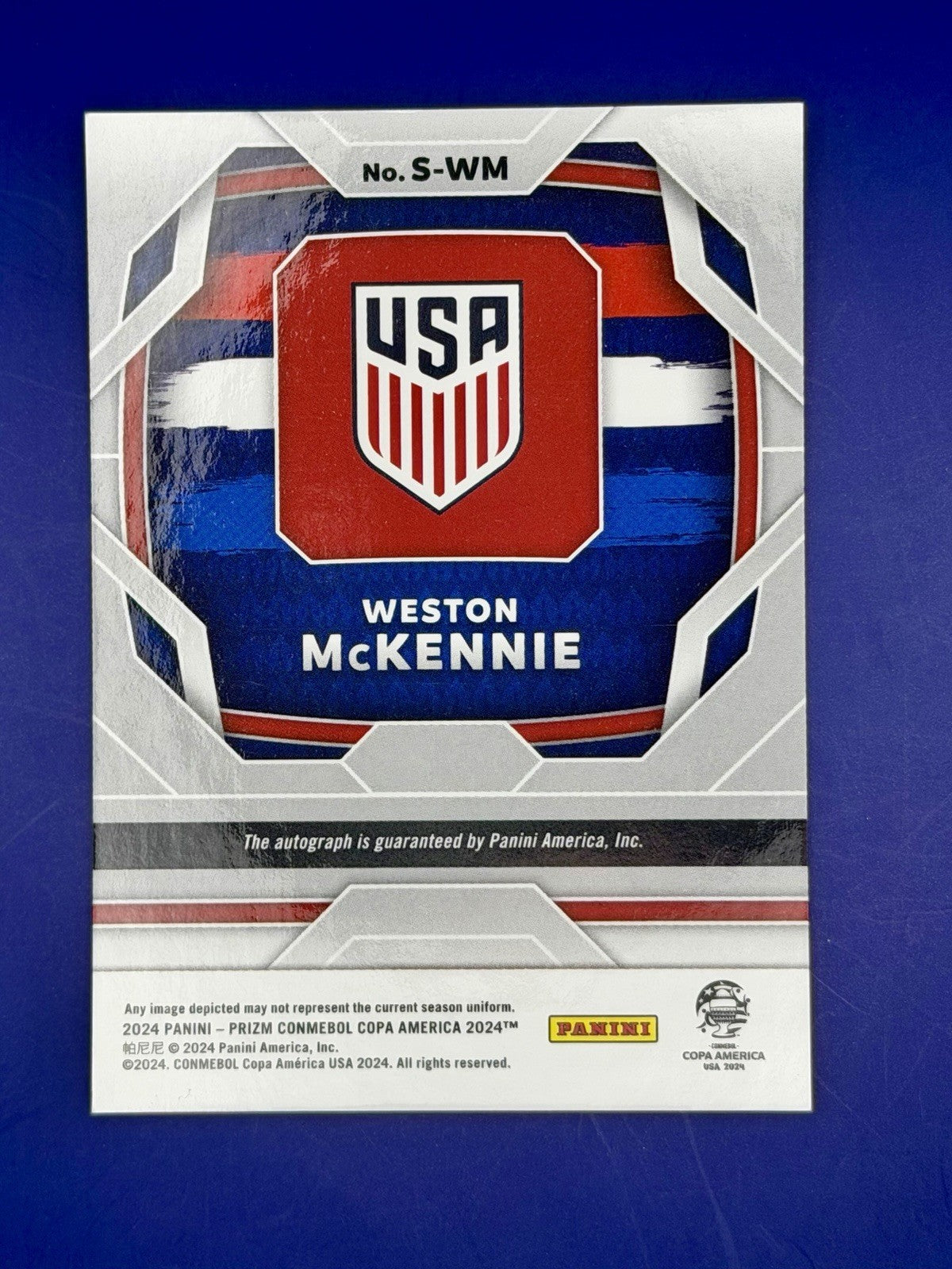 2024 panini prizm copa America Weston Mckennie Auto USA Juventus