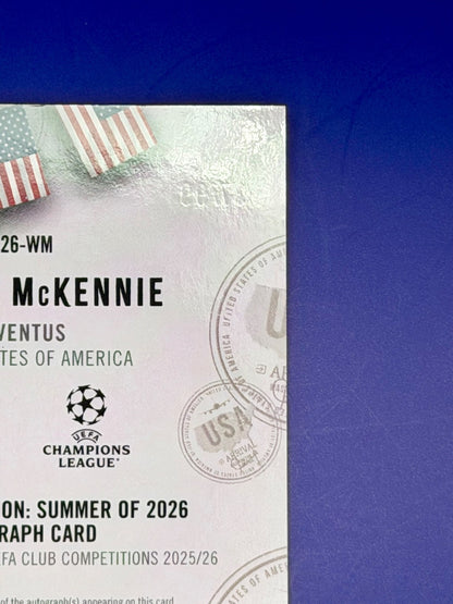 2025.26 Topps Chrome UCC Global Attractions Weston Mckennie (Case Hit) Auto /99