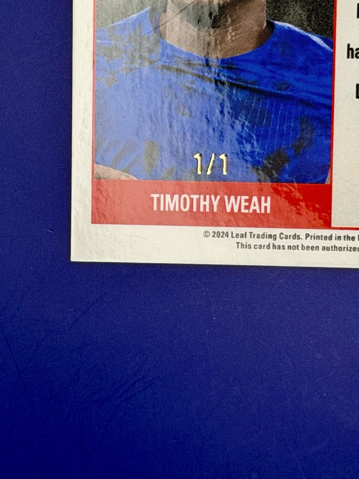 2024 Leaf Pro Set Timothy Weah 1/1 USA Marseille