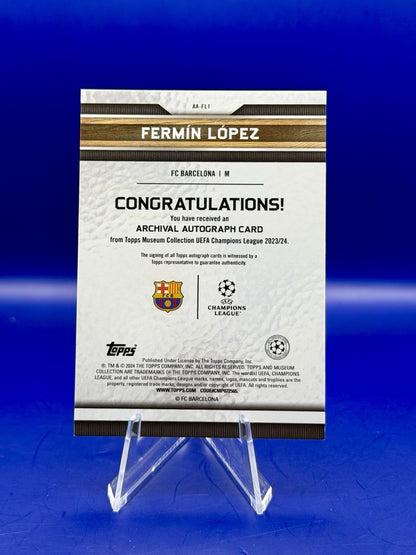 2023-24 Topps Museum UCC Barcelona Fermin Lopez Archival RC Auto /75