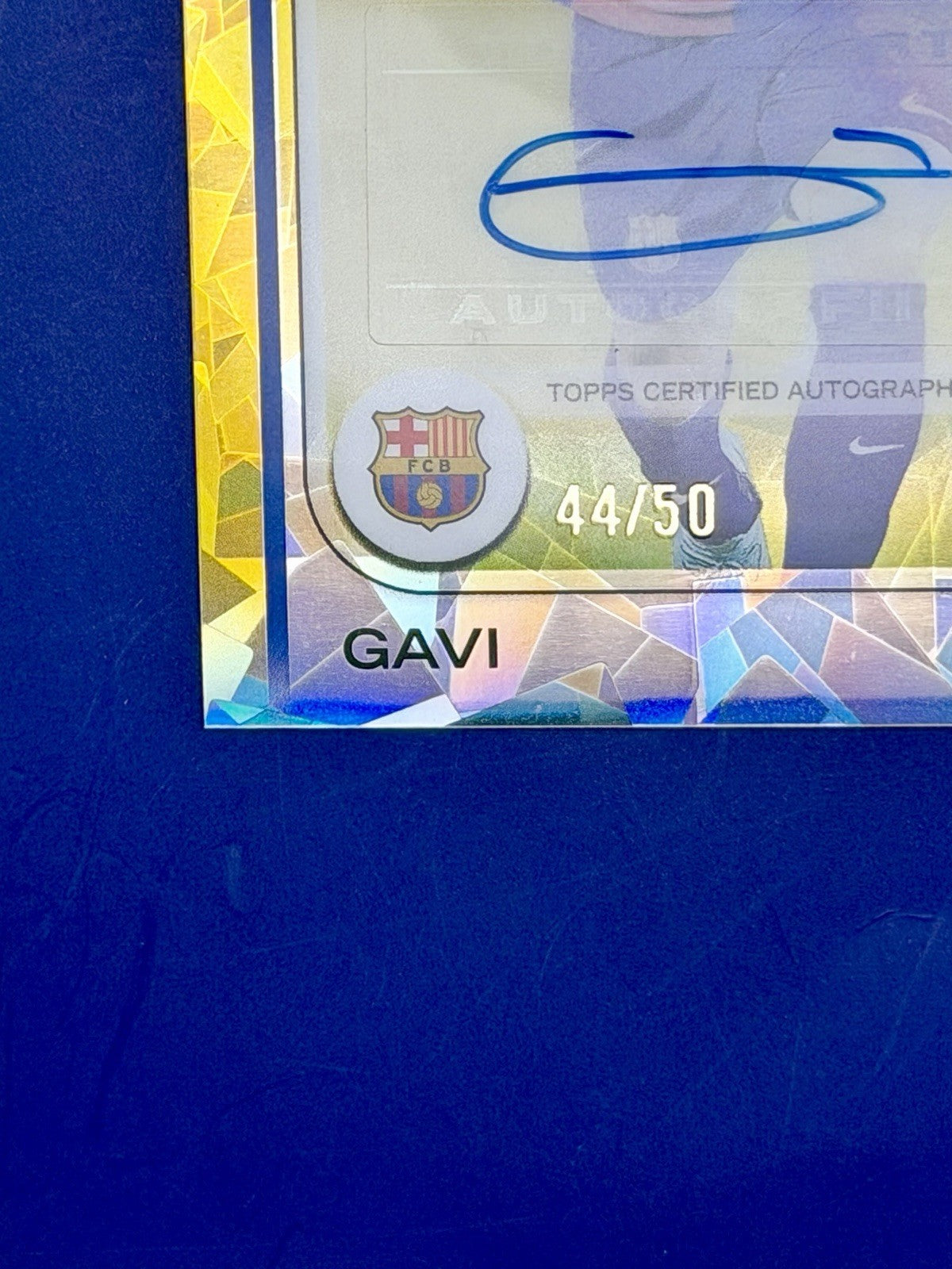 2024/25 Topps Chrome UCC Barcelona Gavi Gold Sapphire Auto /50