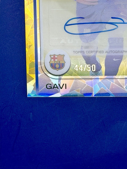 2024/25 Topps Chrome UCC Barcelona Gavi Gold Sapphire Auto /50