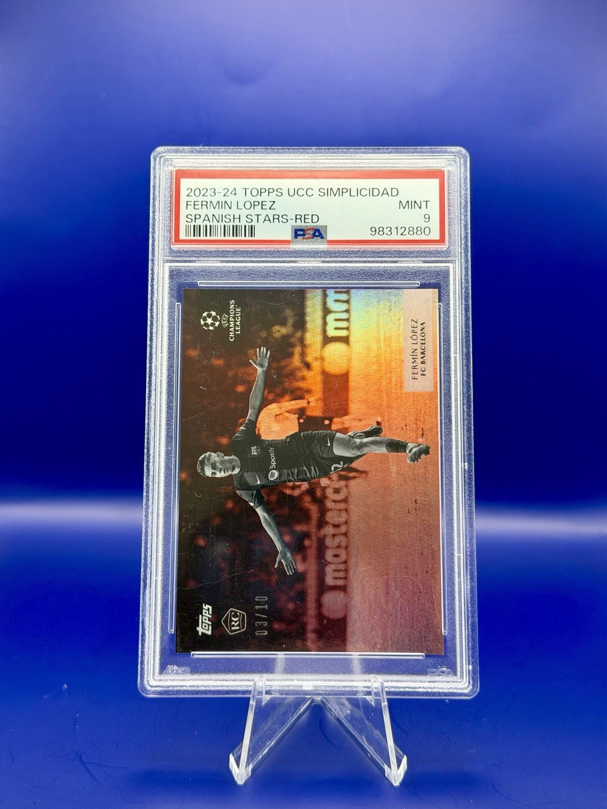 2023-24 Topps UCC Simplified Fermin Lopez FC Barcelona Rookie 03/10 PSA 9