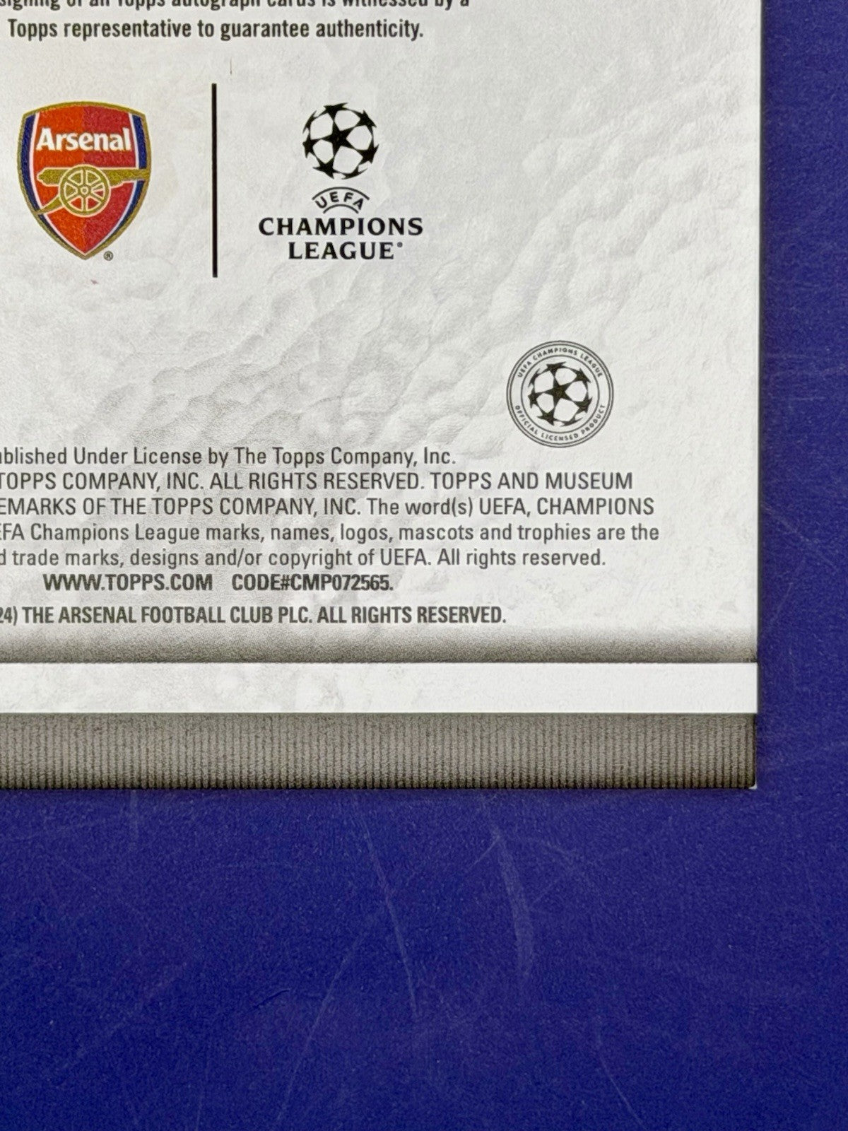 2023/24 Tops Museum Archival Arsenal England Declan Rice Auto /25