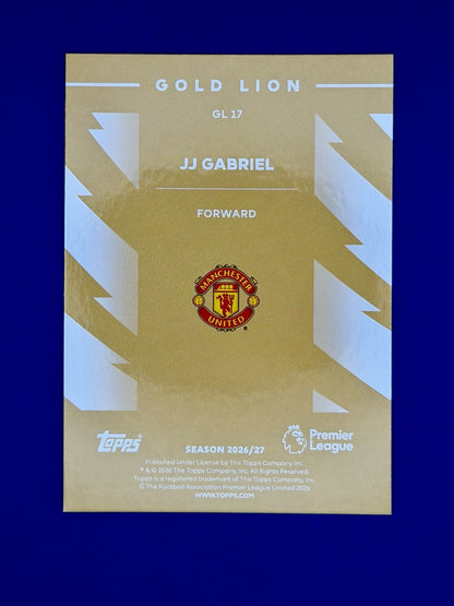Topps Premier League 2026/27 JJ Gabriel Manchester United Rookie Gold lion
