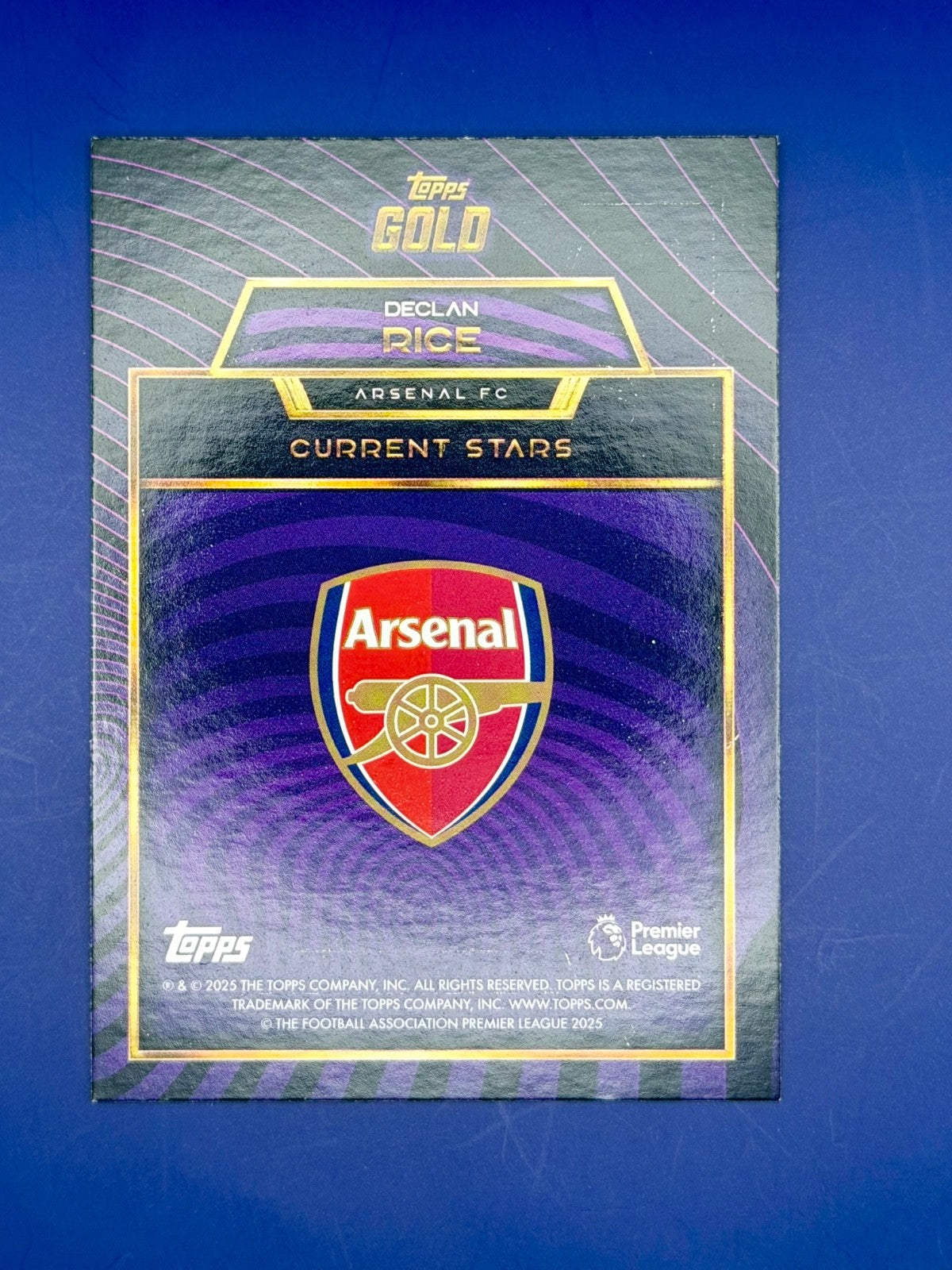 2025 Topps Gold Declan Rice Purple Refractioer /50
