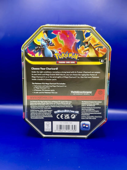 Pokémon TCG Mega Charizard X ex Tin – NEW & SEALED - Unopened mint 