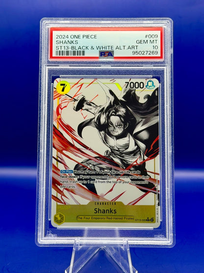 PSA 10 Shanks ST13-009 Black White Alt Art One Piece Card Japanese