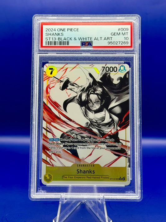 PSA 10 Shanks ST13-009 Black White Alt Art One Piece Card Japanese
