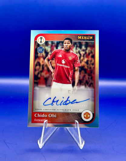 2025-25 Topps Merlin UCC Chido Obi Man Utd Rookie Auto