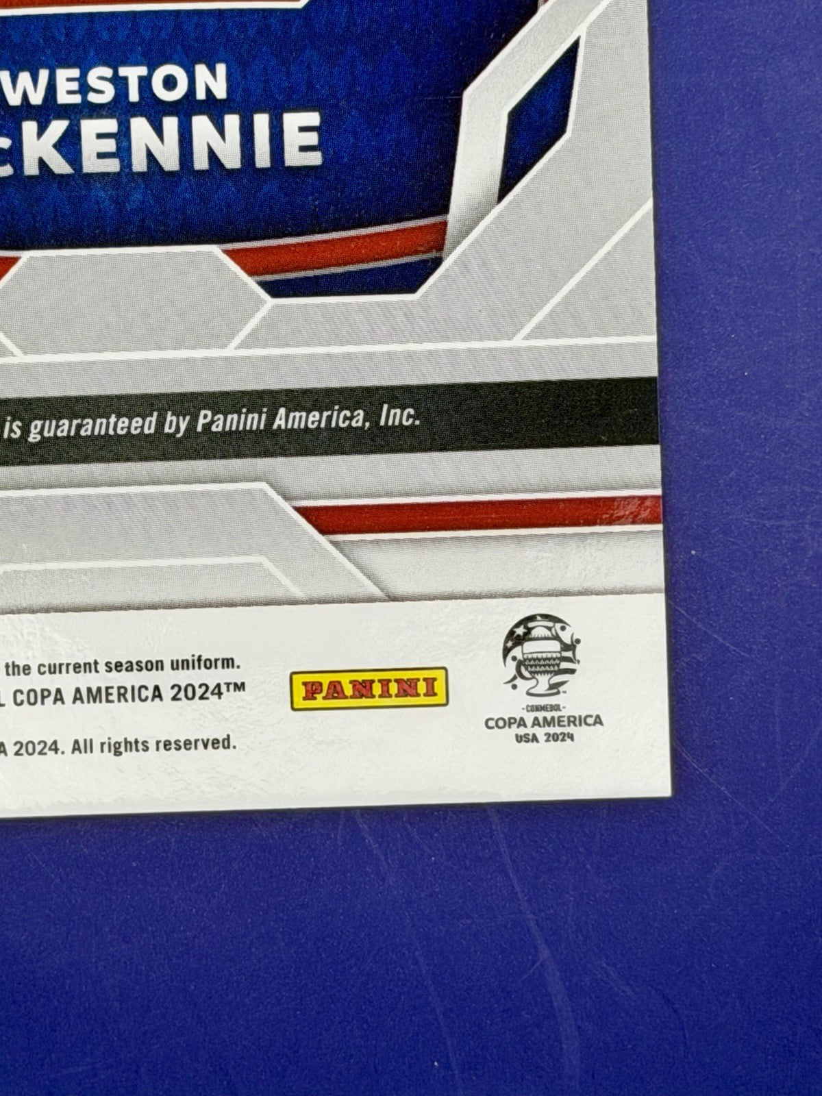 2024 panini prizm copa America Weston Mckennie Auto USA Juventus