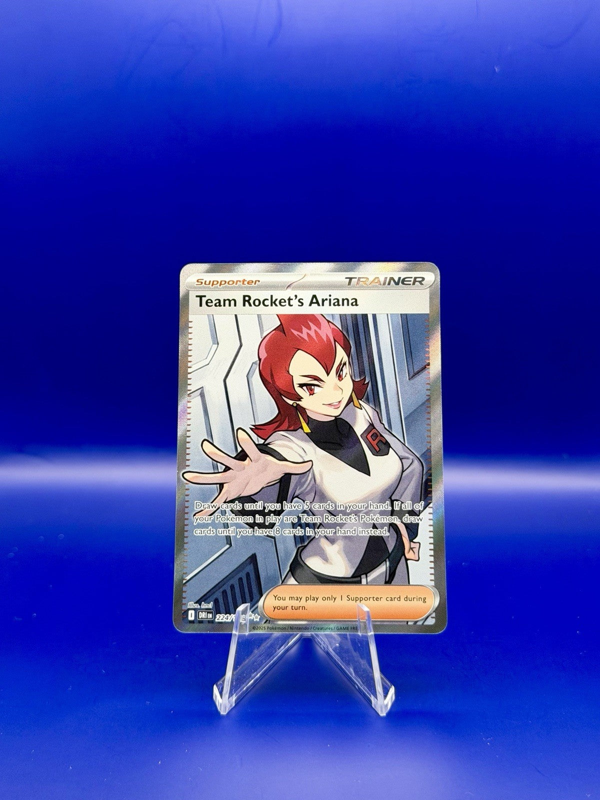 Team Rocket’s Ariana 224/182 Destined Rivals Pokemon Rare Holo TCG Card