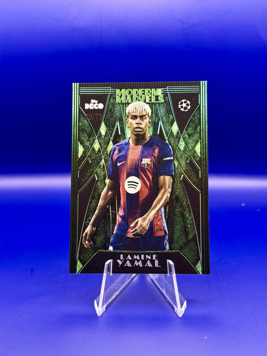 2025-26 Topps Deco UCC - Moderne Marvels Lamine Yamal FC Barcelona Green /75