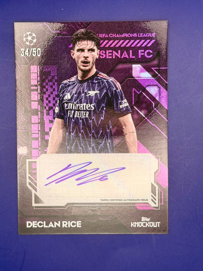 25/26 Topps UEFA Club Competitions Knockout – Arsenal Declan Rice AUTO /50
