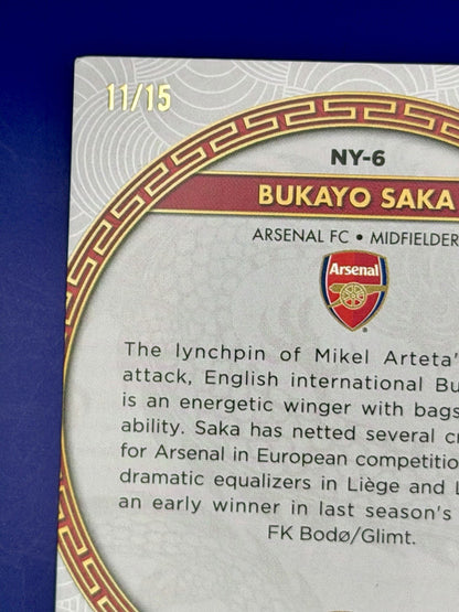 2024 Topps UCC Year Of The Dragon Bukayo Saka Arsenal Purple Parallel/15