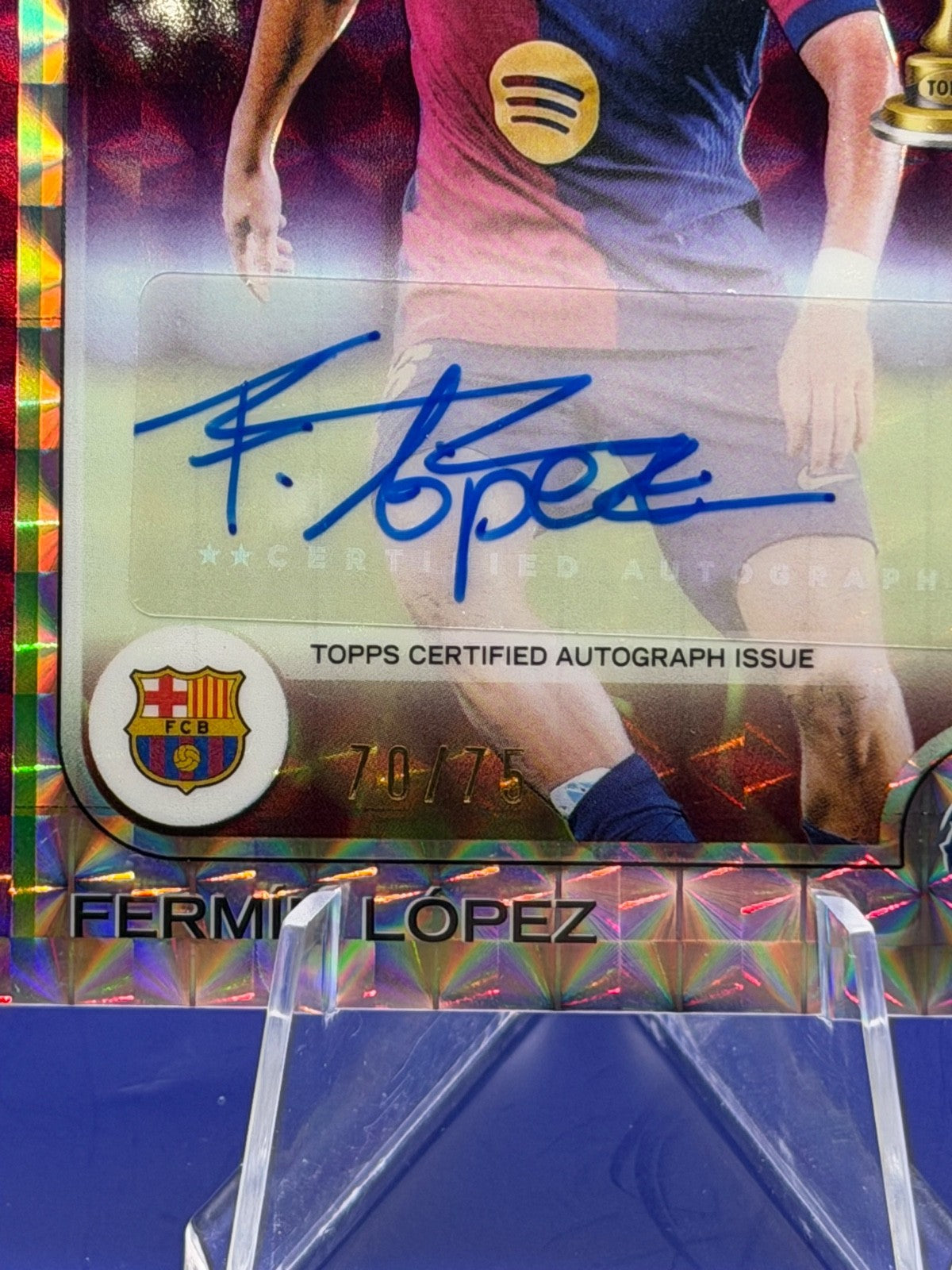 2024-25 Topps Chrome UCC Barcelona Fermin Lopez Auto Magenta Refractor /75