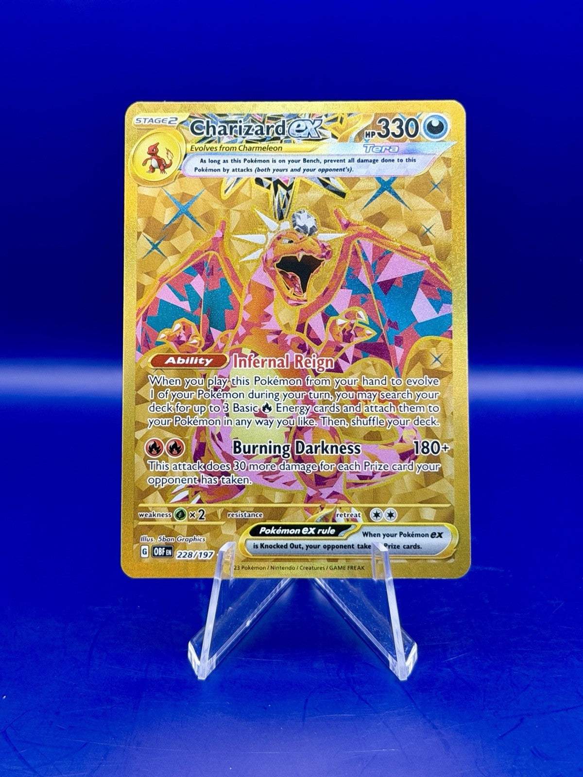 Charizard ex 228/197 Obsidian Flames Full Art Hyper Rare Pokemon TCG - NM