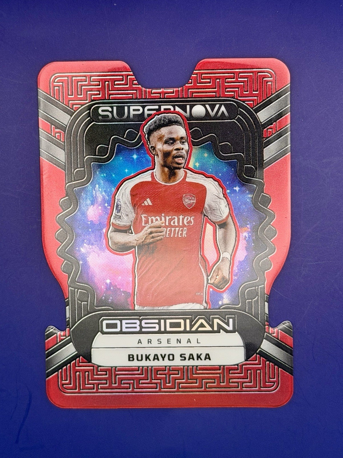 2023-24 Panini Obsidian Bukayo Saka Arsenal Red Supernova Book End 1/10