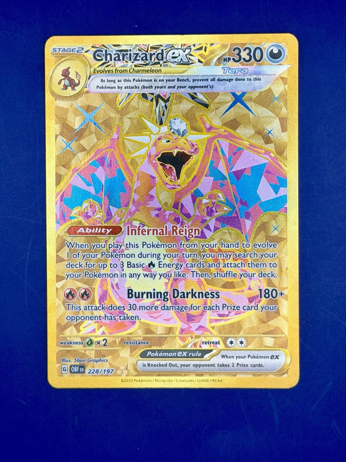 Charizard ex 228/197 Obsidian Flames Full Art Hyper Rare Pokemon TCG - NM