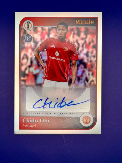 2025-25 Topps Merlin UCC Chido Obi Man Utd Rookie Auto