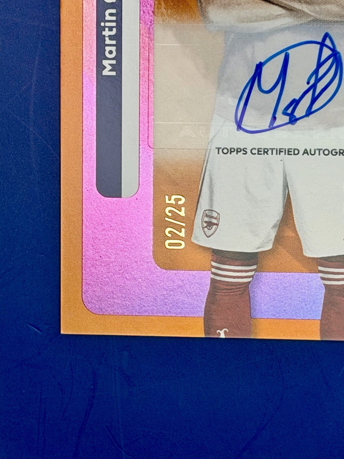 25/26 Topps Pl Martin Odegaard Arsenal Auto /25