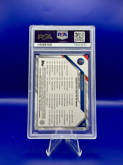 2021-22 Topps UCL Messi/Naymar/Mbappe PSG PSA 9