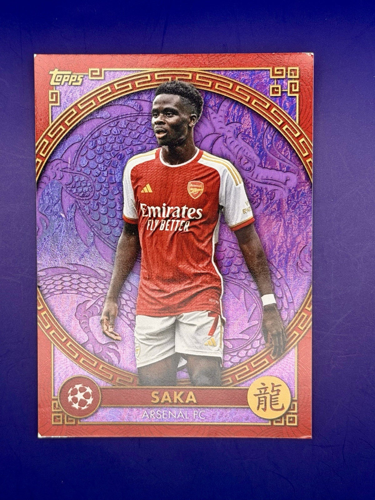 2024 Topps UCC Year Of The Dragon Bukayo Saka Arsenal Purple Parallel/15