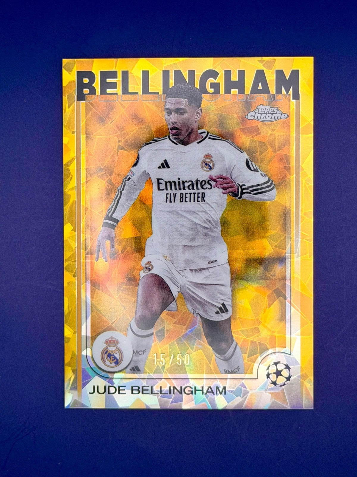 2024-25 Topps Chrome UEFA Jude Bellingham Gold Sapphire /50 