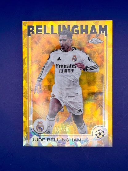 2024-25 Topps Chrome UEFA Jude Bellingham Gold Sapphire /50 
