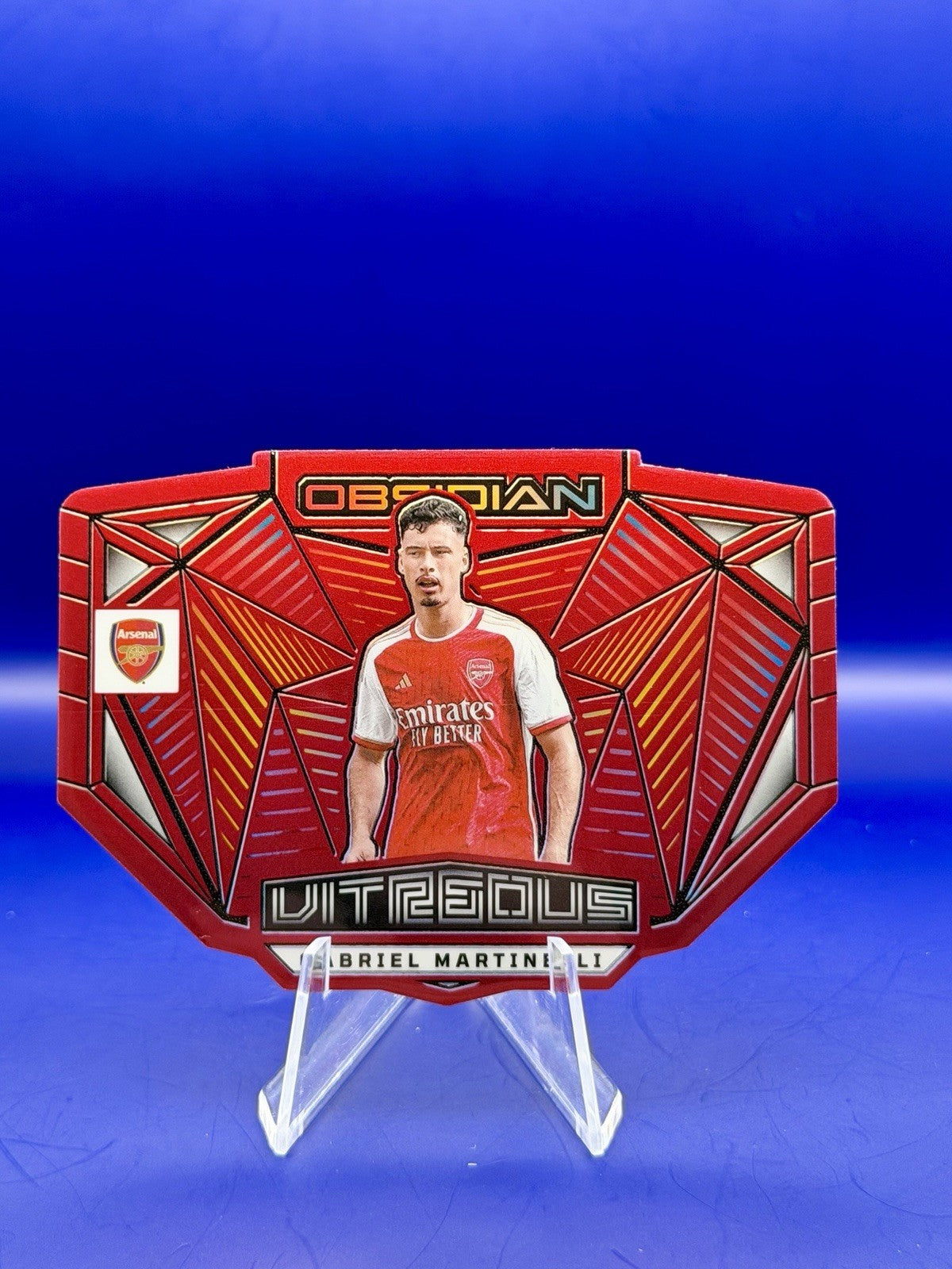 2023-24 Panini Obsidian Gabriel Martinelli Arsenal Vitreous Red Etch /10