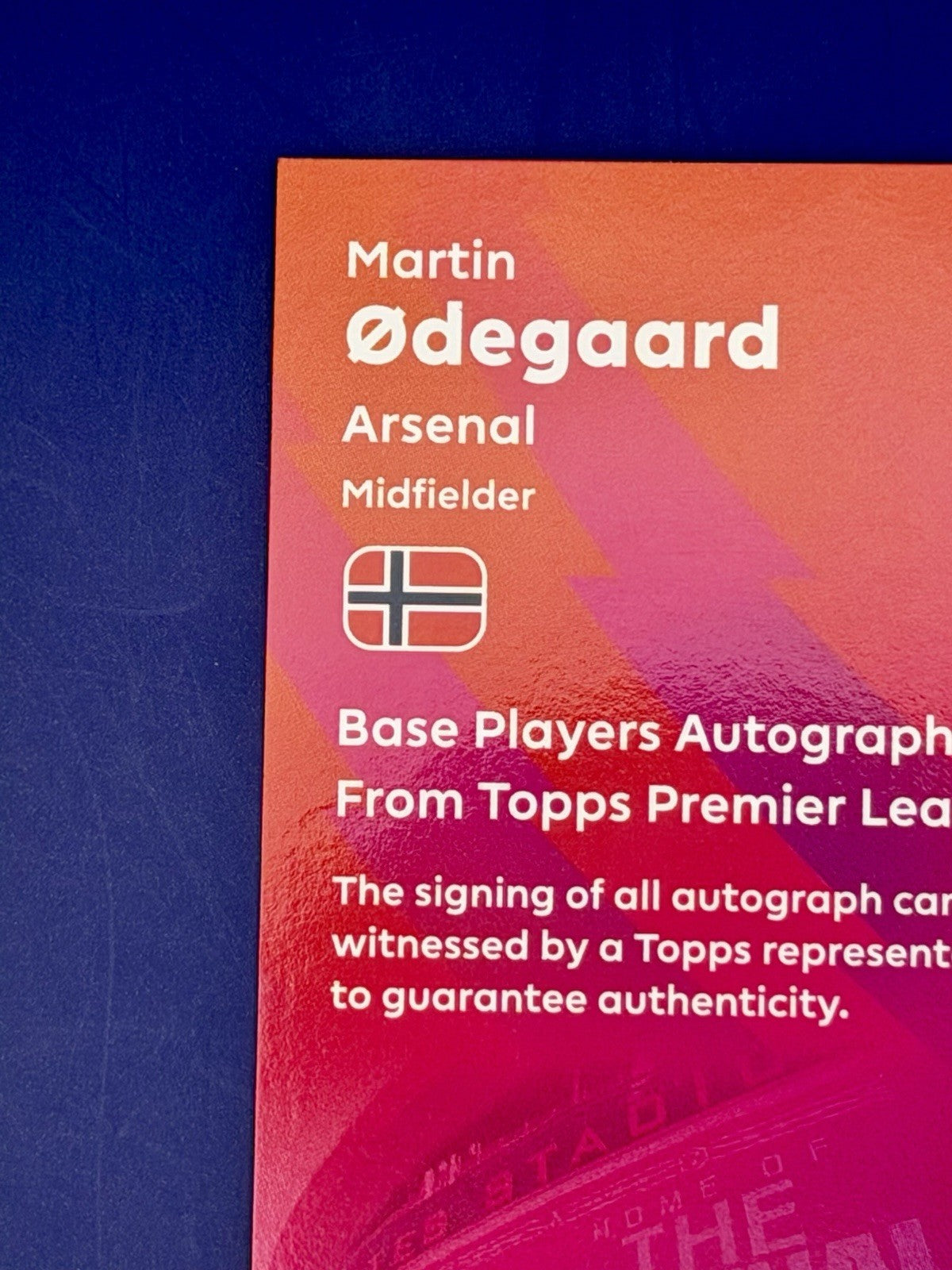 25/26 Topps Pl Martin Odegaard Arsenal Auto /25