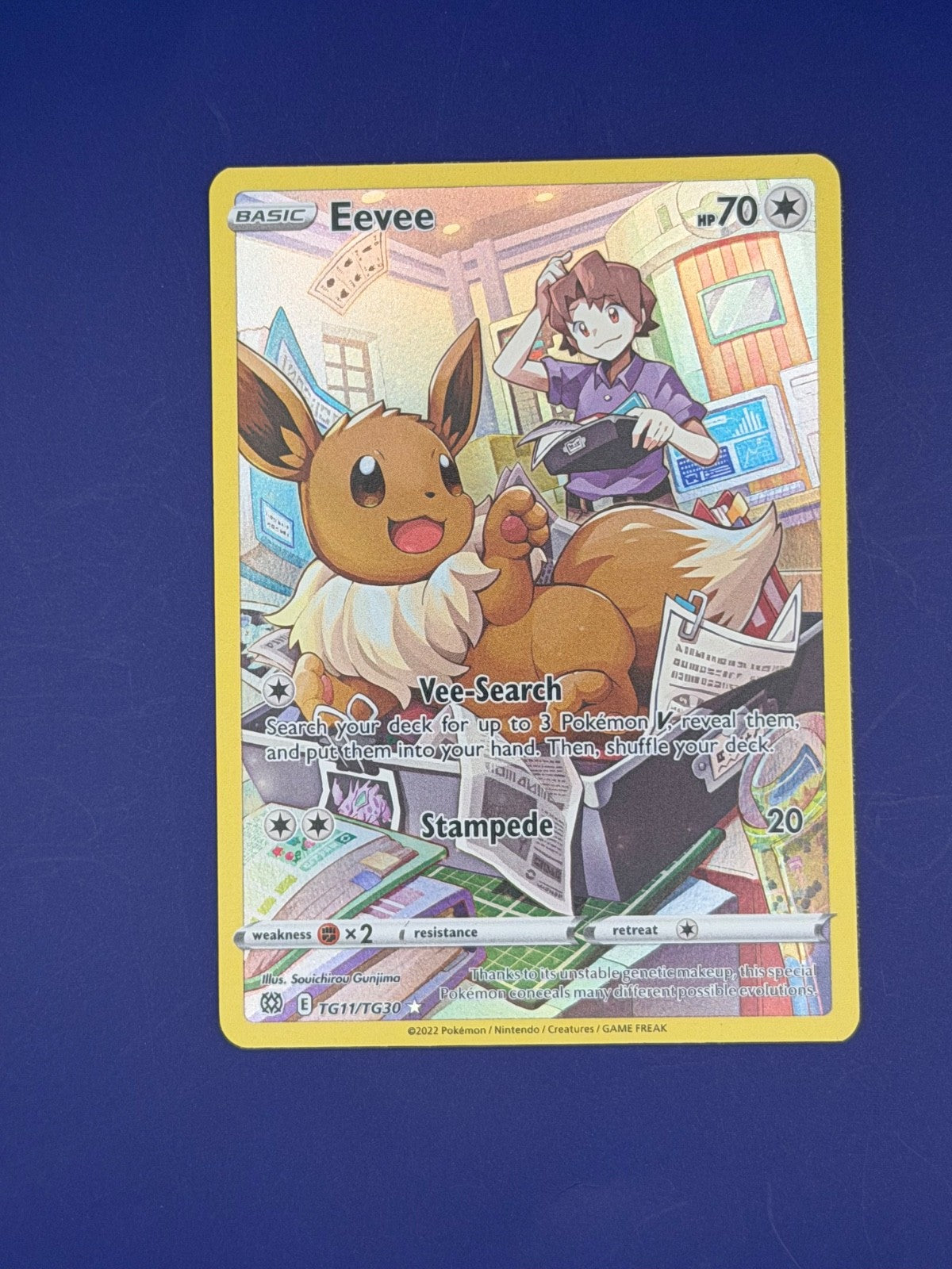 Pokemon TCG Card Eevee TG11/TG30 Brilliant Stars Trainer Gallery - Excellent 