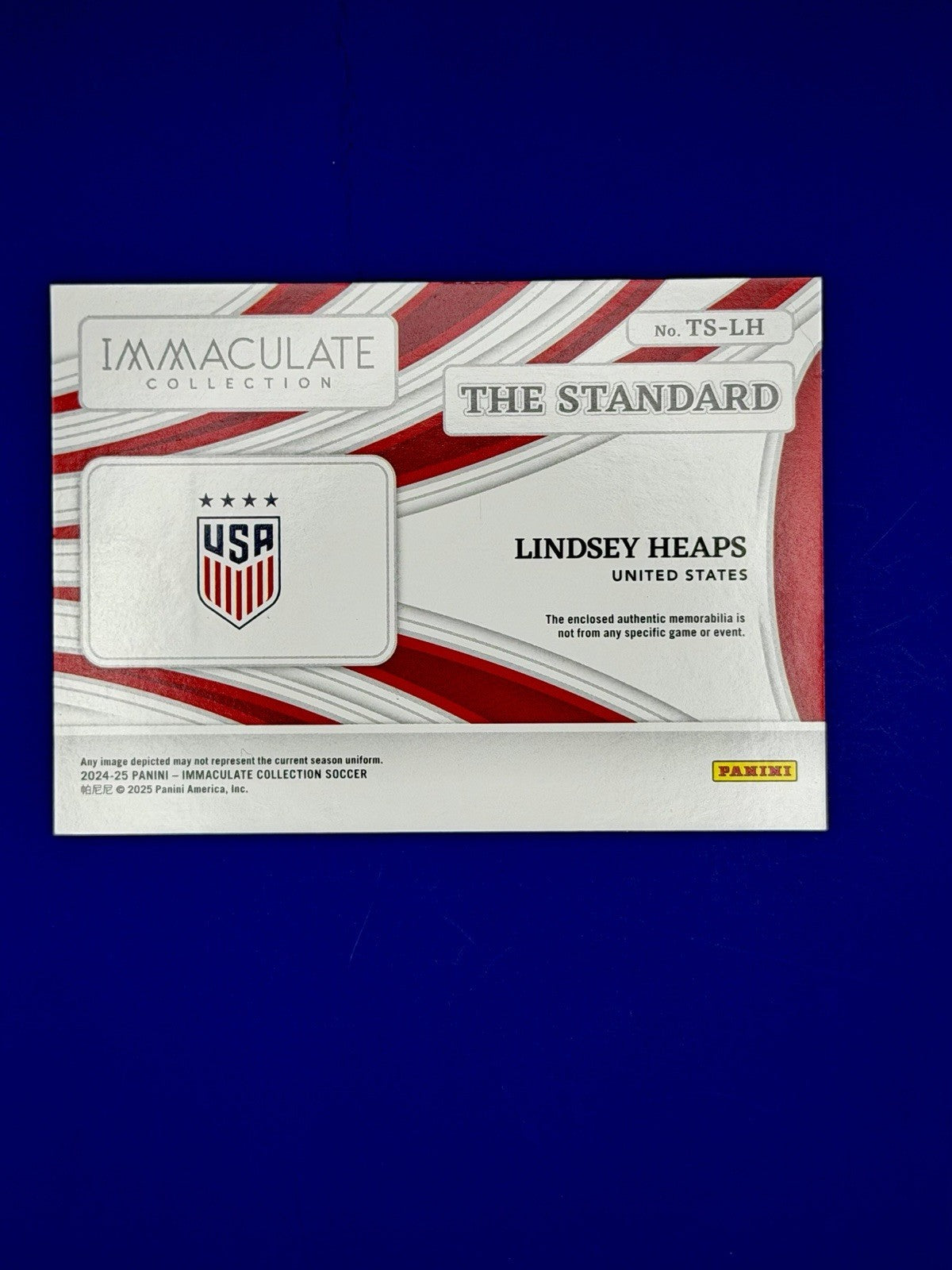 2024-25 Panini Immaculate Collection The Standard Lindsey Heaps USA Patch /49