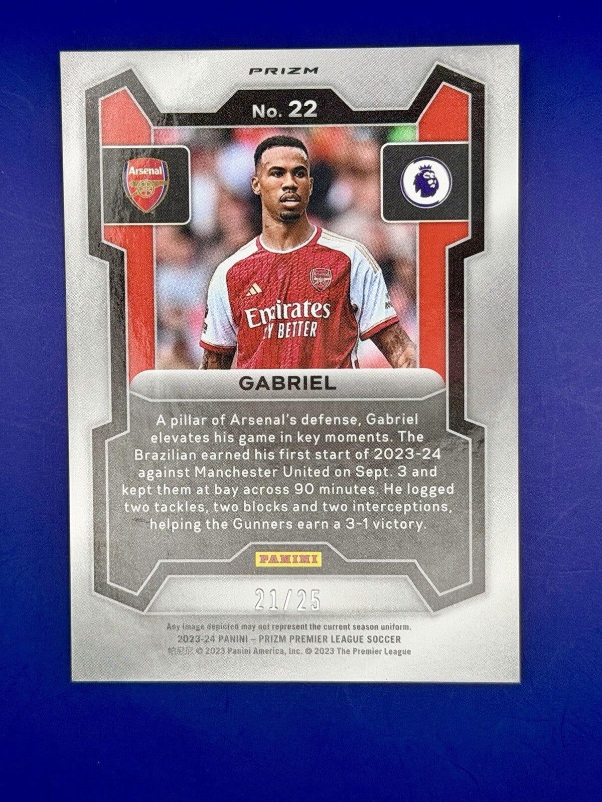 2023-24 Panini Prizm Gabriel Arsenal Purple Parallel /25