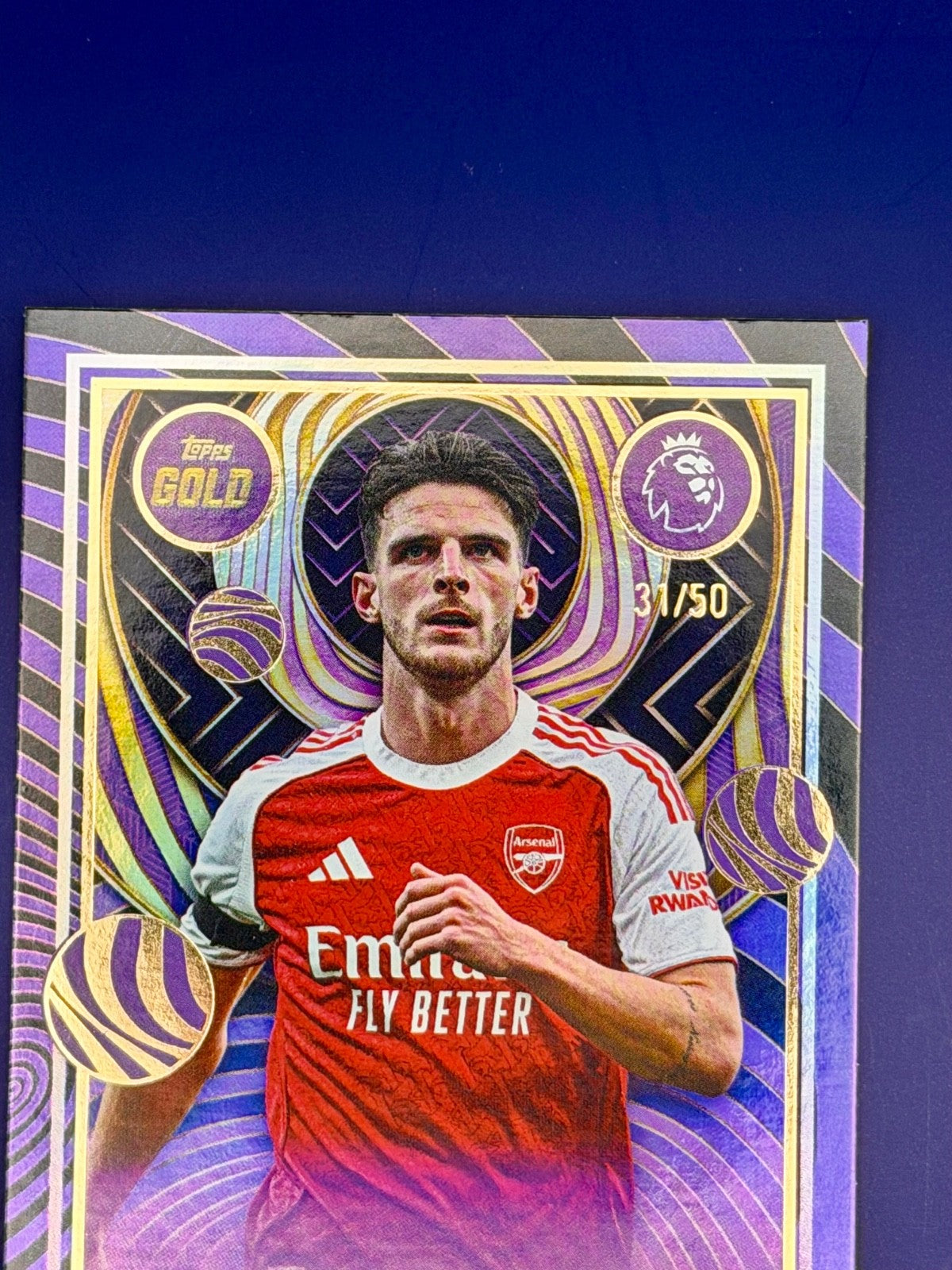 2025 Topps Gold Declan Rice Purple Refractioer /50