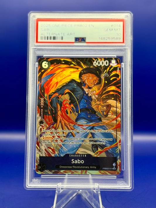 2025 One Piece Prb02 Sabo Psa 10 Alternate Art Alt English 014