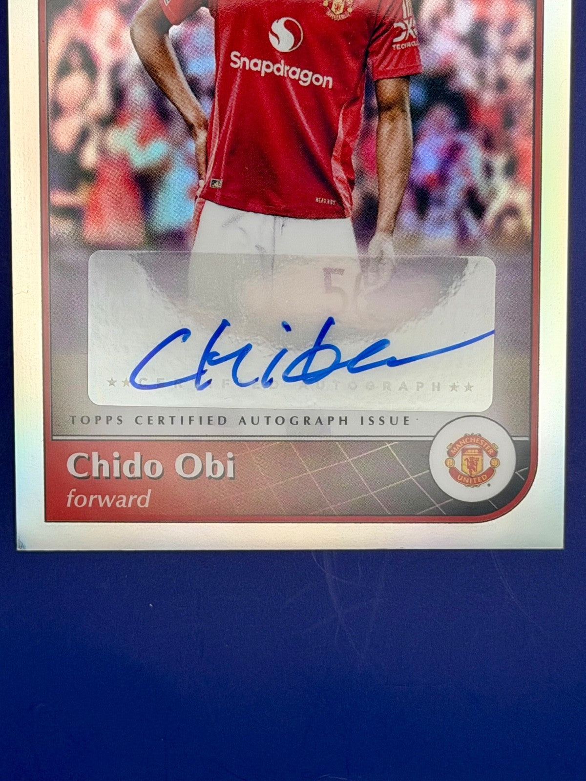 2025-25 Topps Merlin UCC Chido Obi Man Utd Rookie Auto