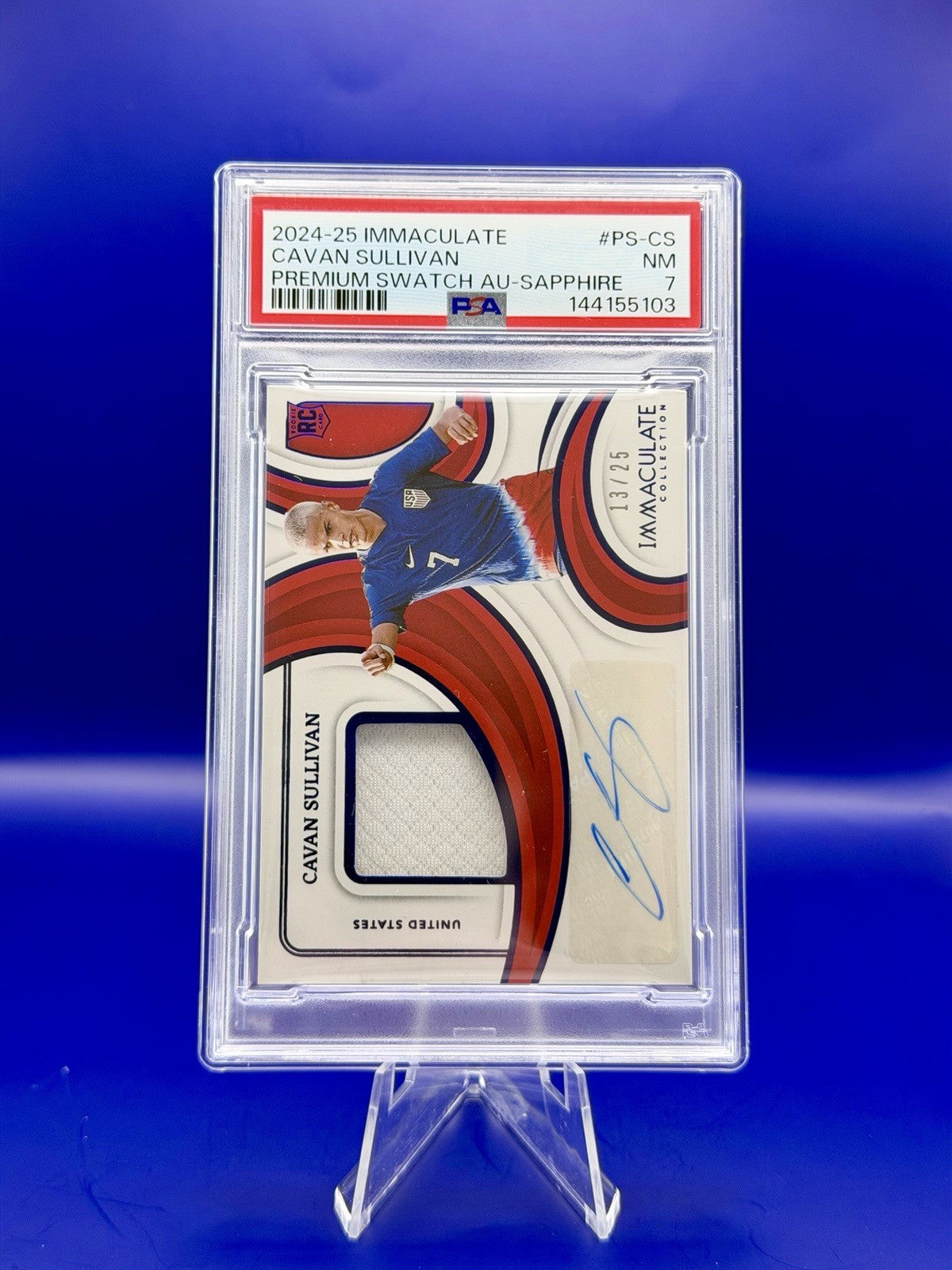 2024-25 Immaculate Cavan Sullivan Premium Swatch Auto Sapphire /25