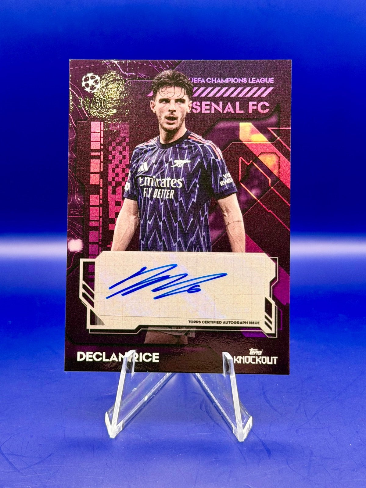 25/26 Topps UEFA Club Competitions Knockout – Arsenal Declan Rice AUTO /50