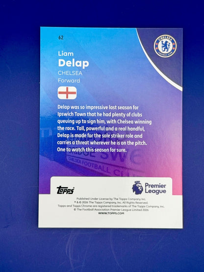 2025-26 Topps Chrome Liam Delap Achelsea Purple Refractor /15