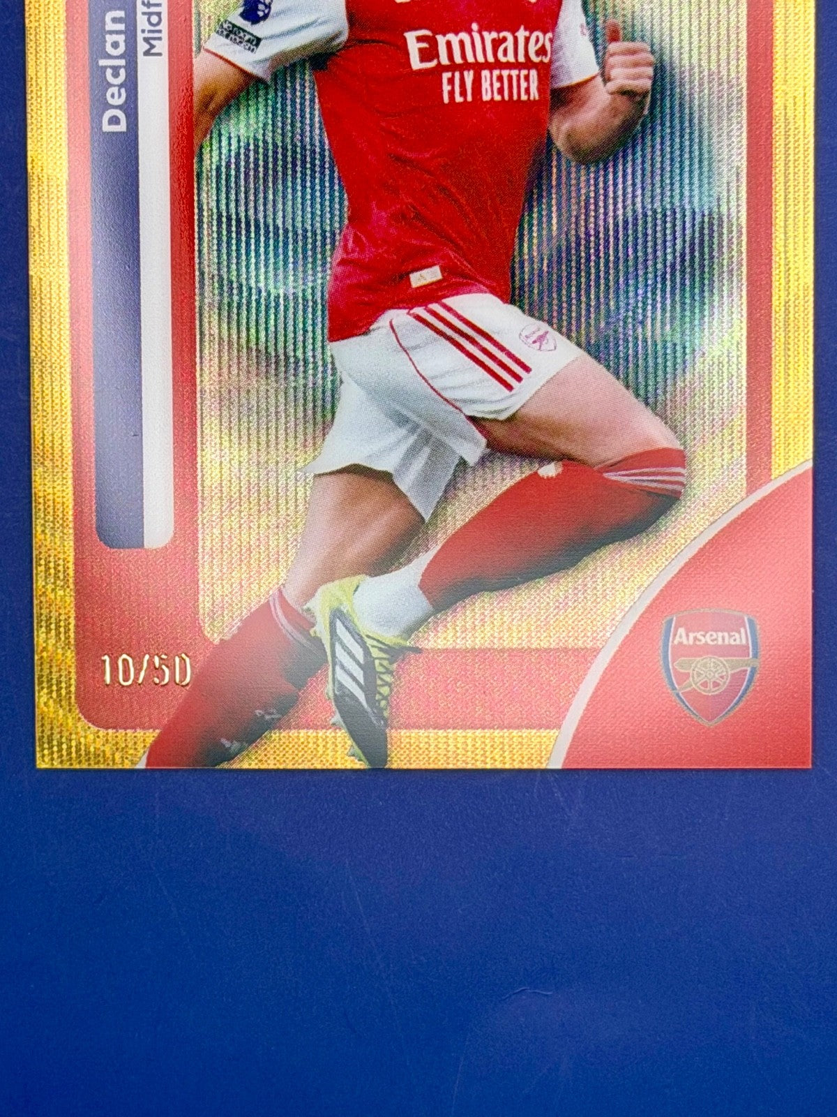 2025-26 Topps Chrome Declan Rice Arsenal Gold Refractor /50