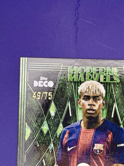 2025-26 Topps Deco UCC - Moderne Marvels Lamine Yamal FC Barcelona Green /75