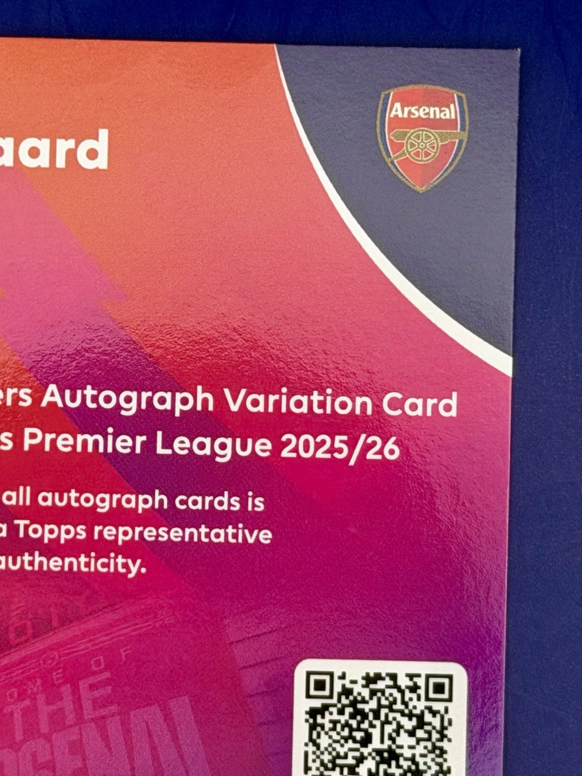 25/26 Topps Pl Martin Odegaard Arsenal Auto /25