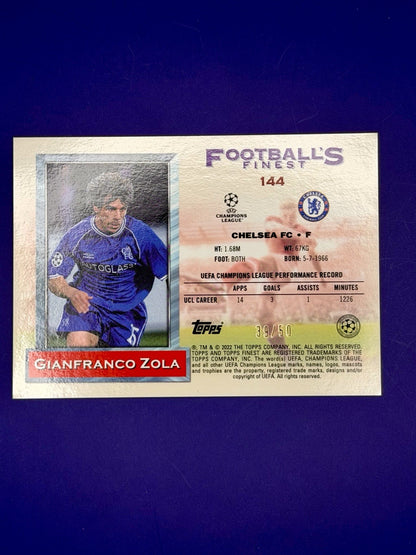 2021-22 Topps Finest Flashbacks Uefa Champions League - Gianfranco Zola /50
