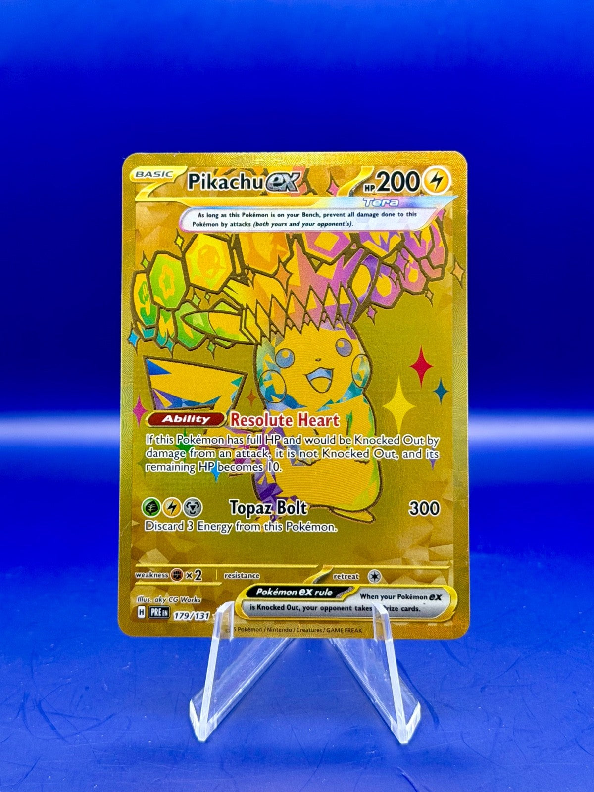 Pokémon TCG SV Prismatic Pikachu EX 179/131 Gold Secret Rare Card