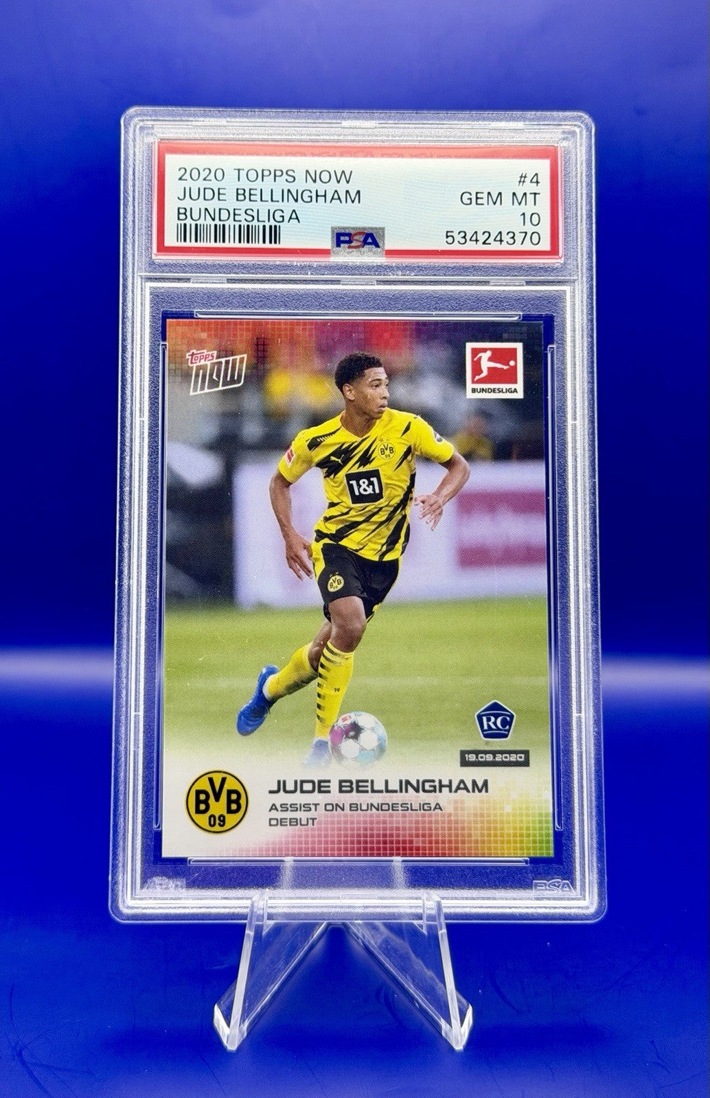 2020 Topps Now Bundesliga Rookie Jude Bellingham #4 PSA 10 GEM MT Dortmund
